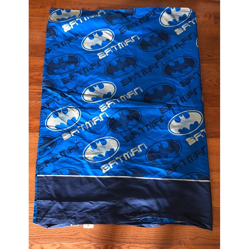 Vintage DC Comics BATMAN Twin Flat Sheet Bedding Blue